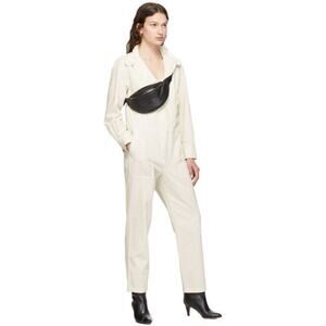 Rag & Bone Cotton Utility Jumpsuit Cream Long Sleeve Workwear Size S